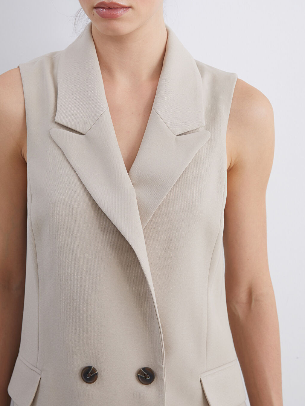 Jacket Neck Women's Classic Waistcoat-2