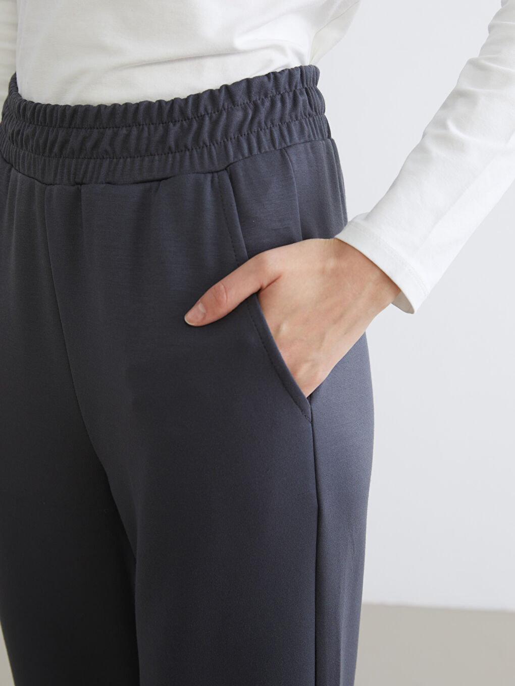 Gri Modal Karışımlı Kadın Jogger Eşofman Altı-2