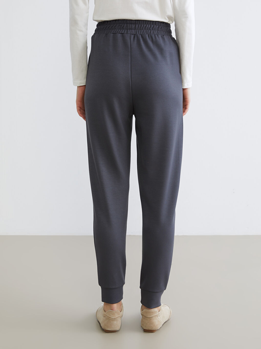 Gri Modal Karışımlı Kadın Jogger Eşofman Altı-3