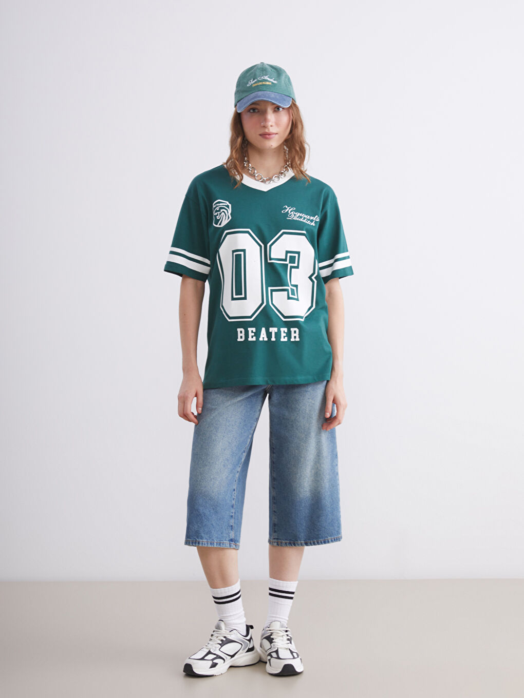 Harry Potter Printed Oversize Women's T-Shirt-1