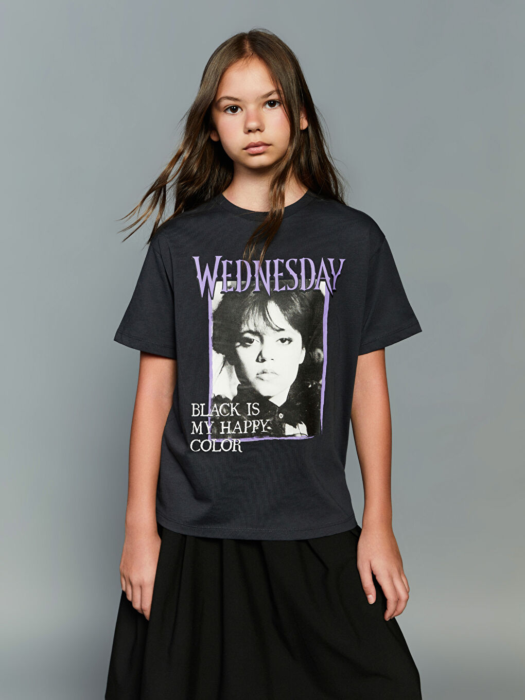 LCW Kids Girl GREY T-Shirt -W5K329Z4-HJU