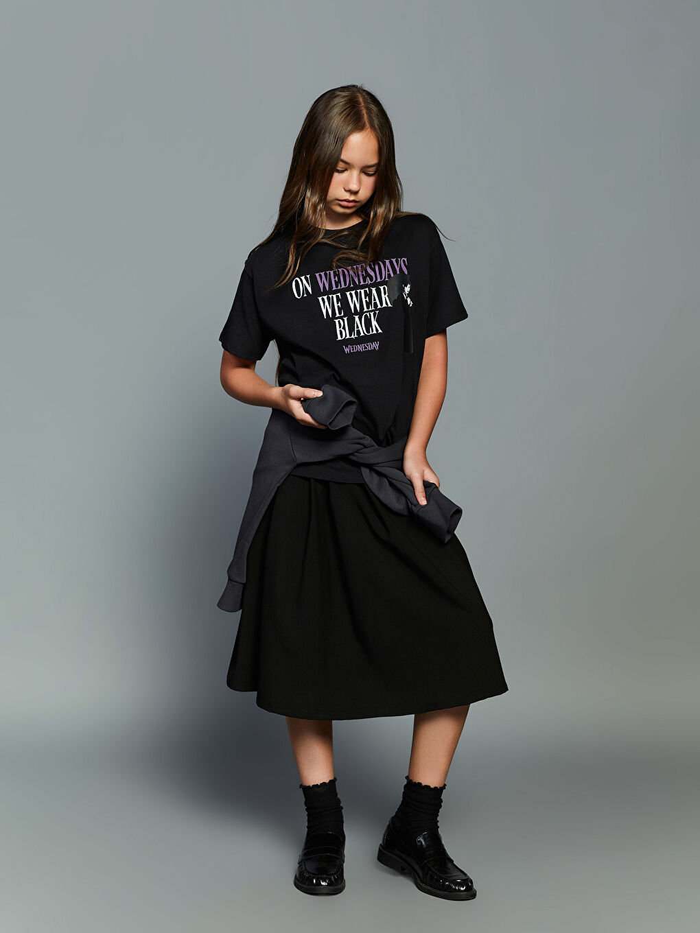 LCW Kids Girl BLACK T-Shirt -W5K331Z4-CVL