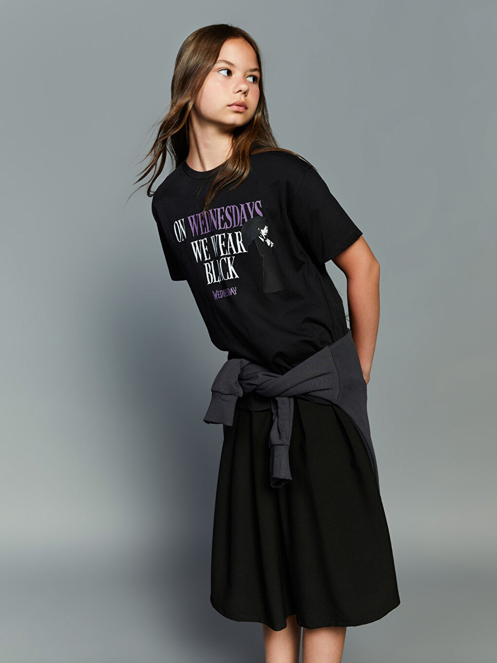 LCW Kids Girl BLACK T-Shirt -W5K331Z4-CVL