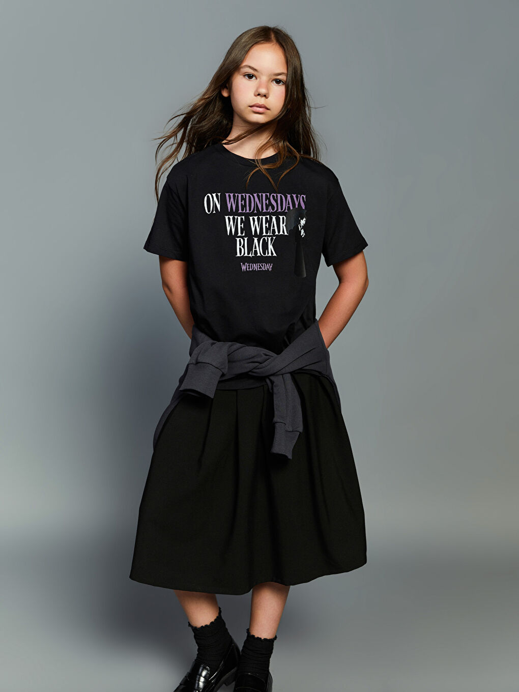 LCW Kids Girl BLACK T-Shirt -W5K331Z4-CVL