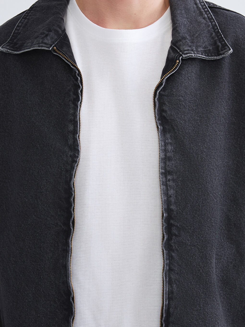 Siyah Rahat Kalıp Erkek Jean Ceket-2