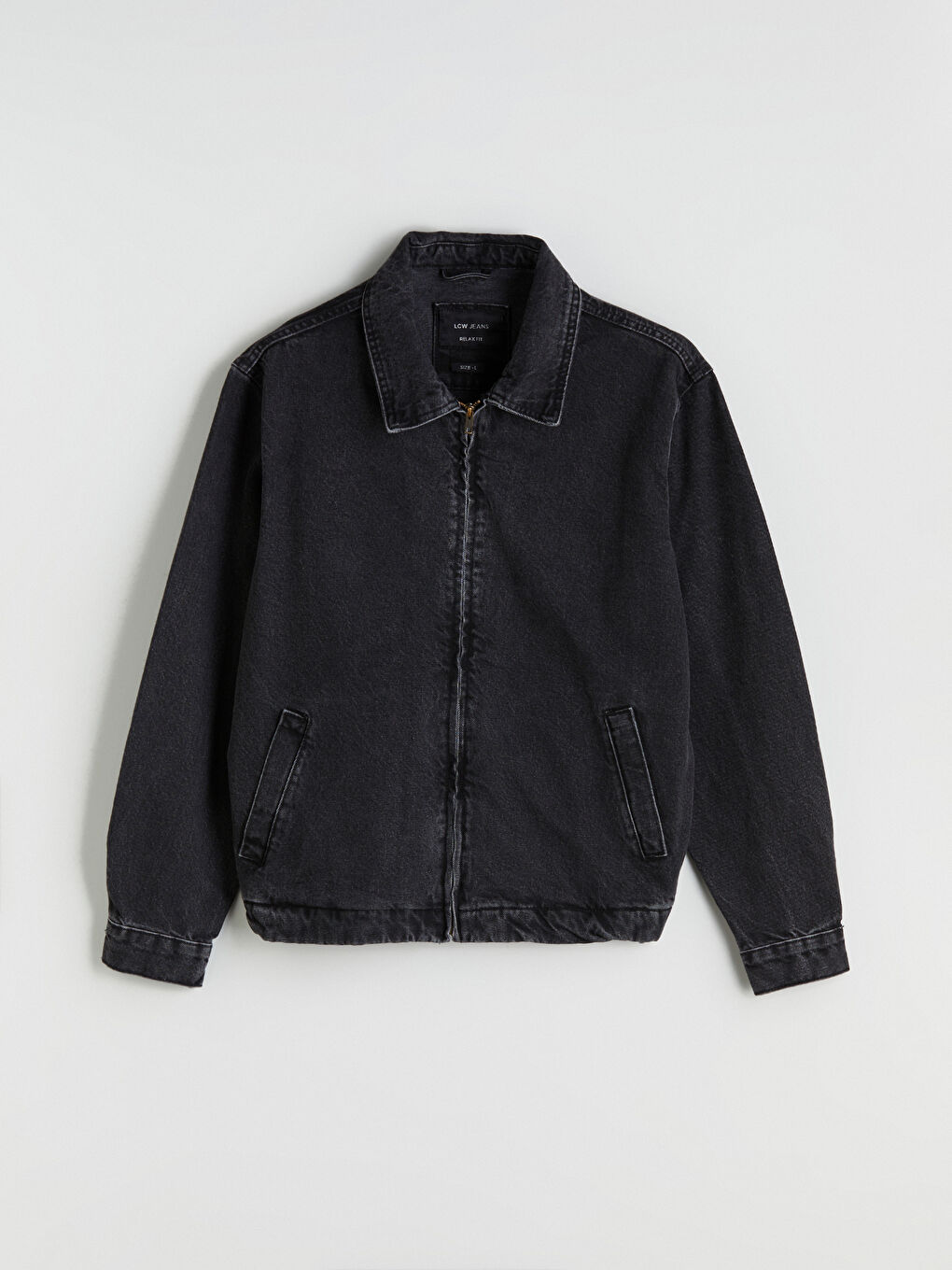 Siyah Rahat Kalıp Erkek Jean Ceket-4