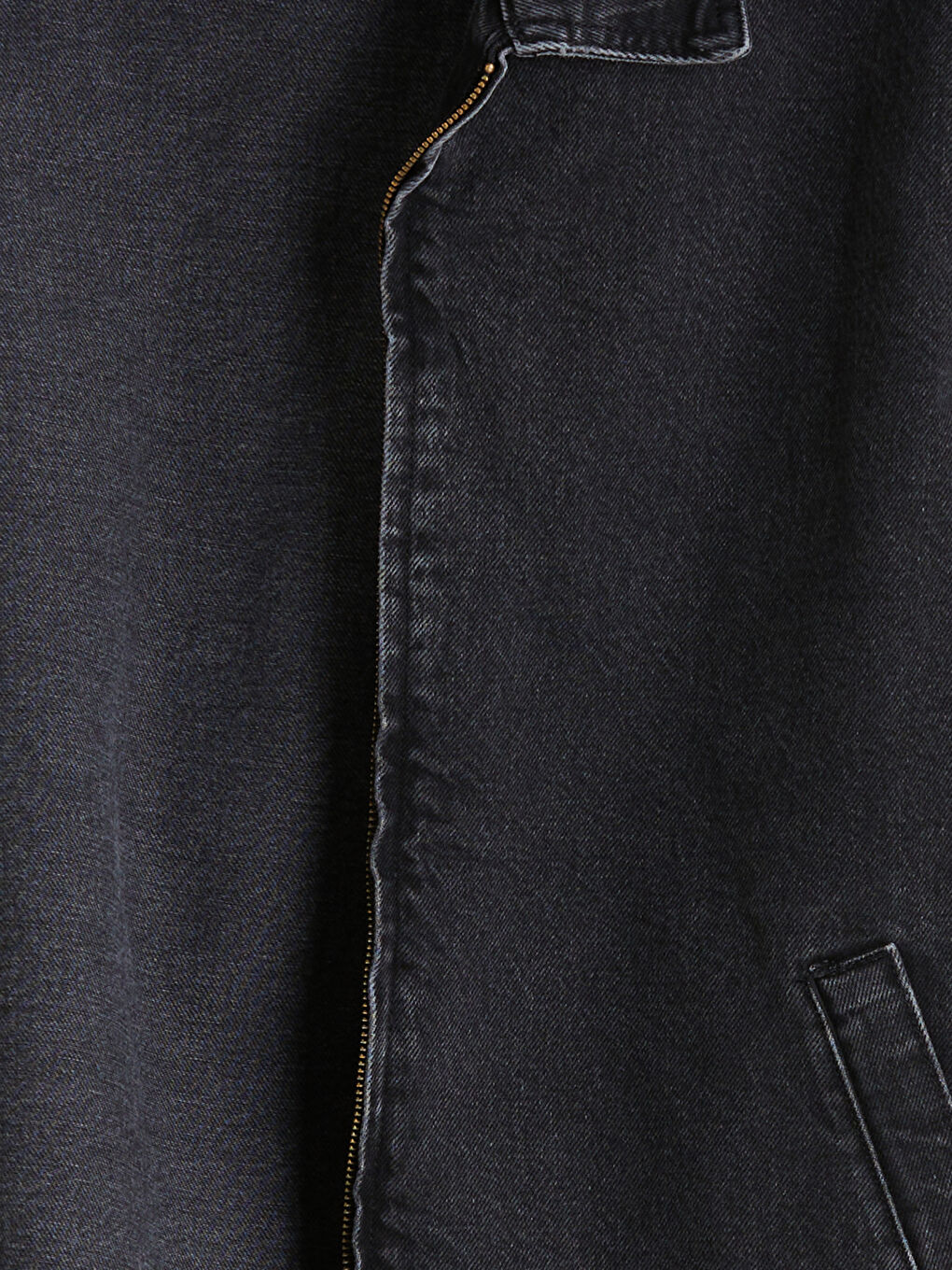 Siyah Rahat Kalıp Erkek Jean Ceket-5