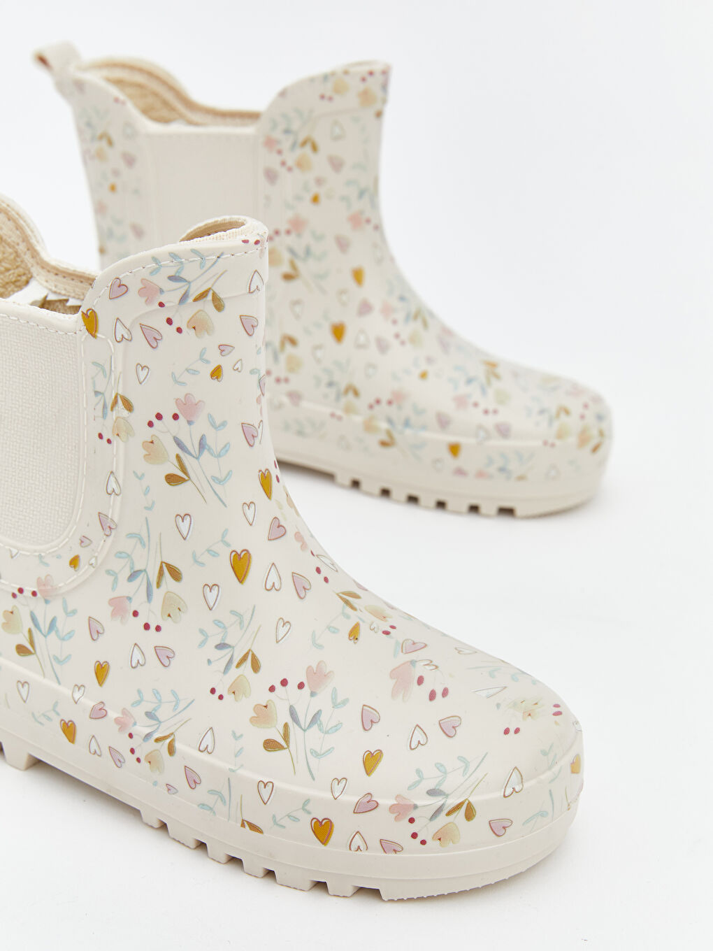 Bej Desenli Kız Bebek Yağmur Botu-2