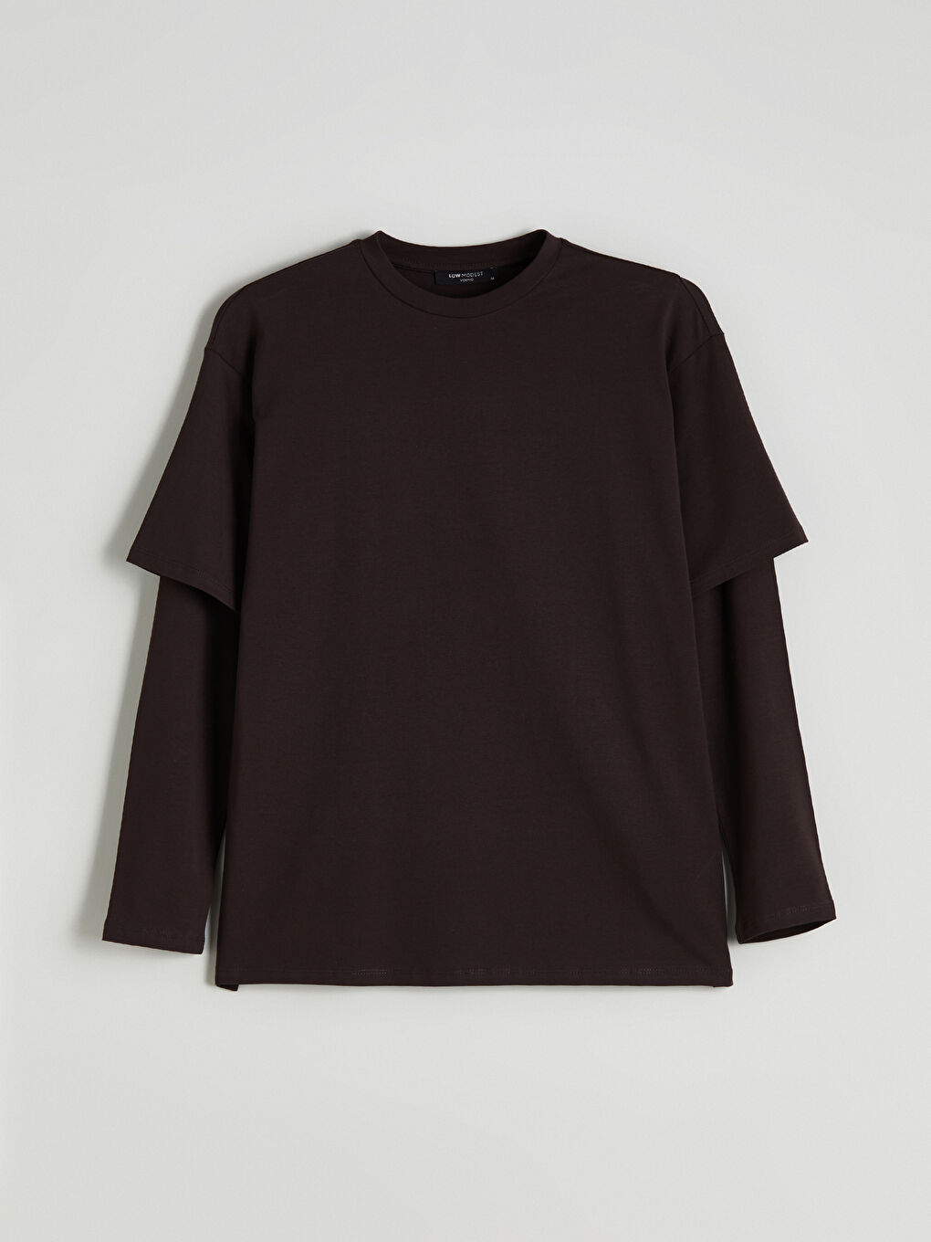 Kahverengi Bisiklet Yaka Kadın Tişört-5