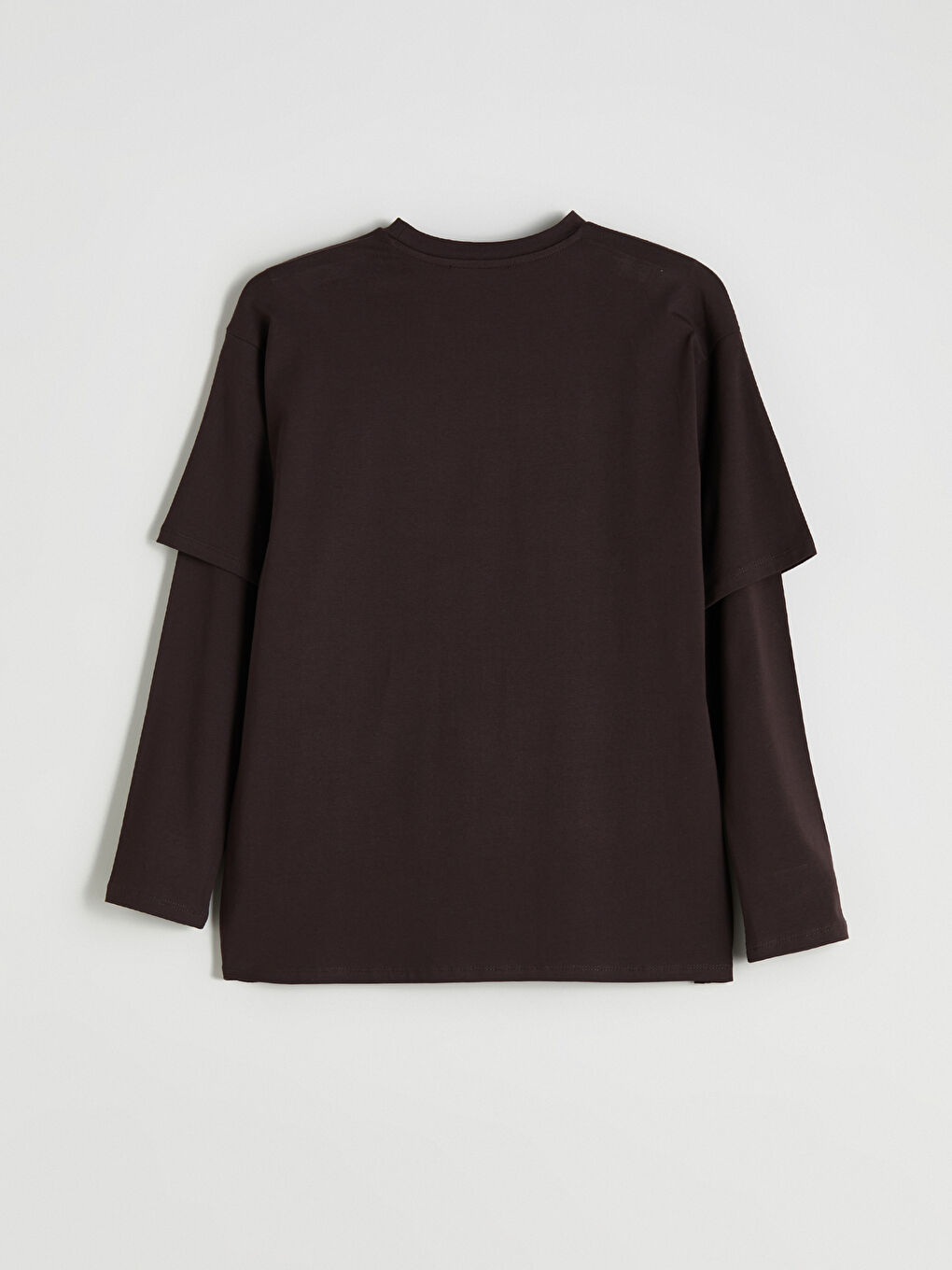 Kahverengi Bisiklet Yaka Kadın Tişört-6