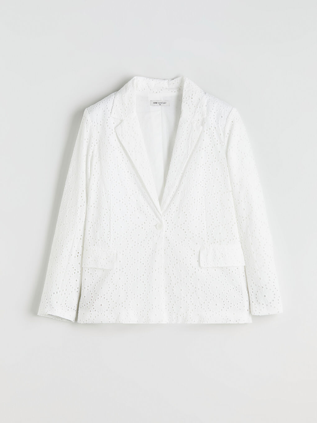 Hole-Knitted Broderie Women's Blazer Jacket-5