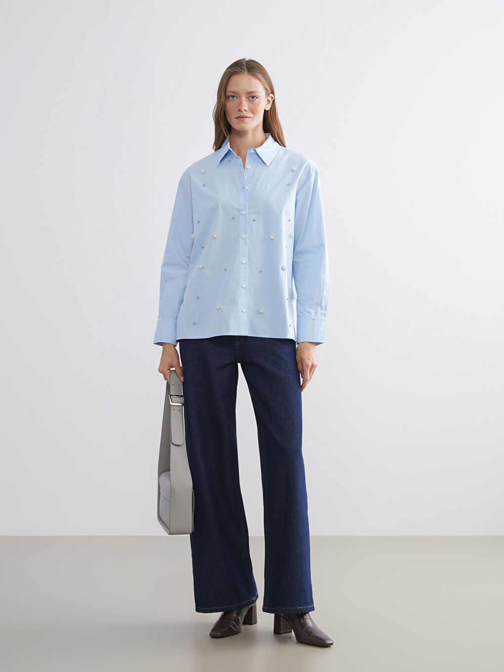 Tunique en chemise ornée de strass pour Femmes-1