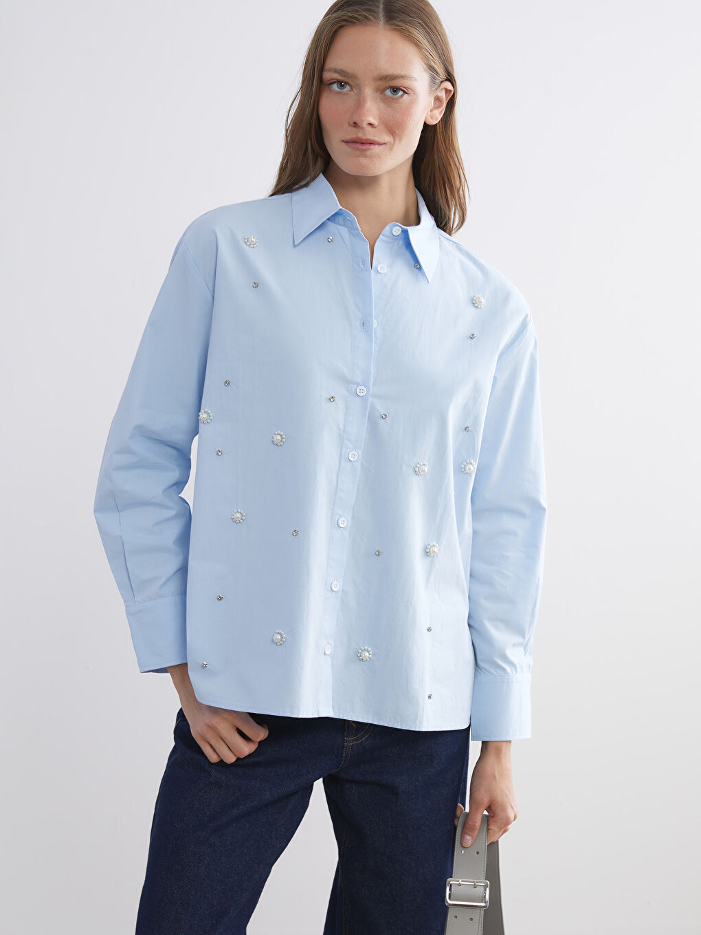 Tunique en chemise ornée de strass pour Femmes-3