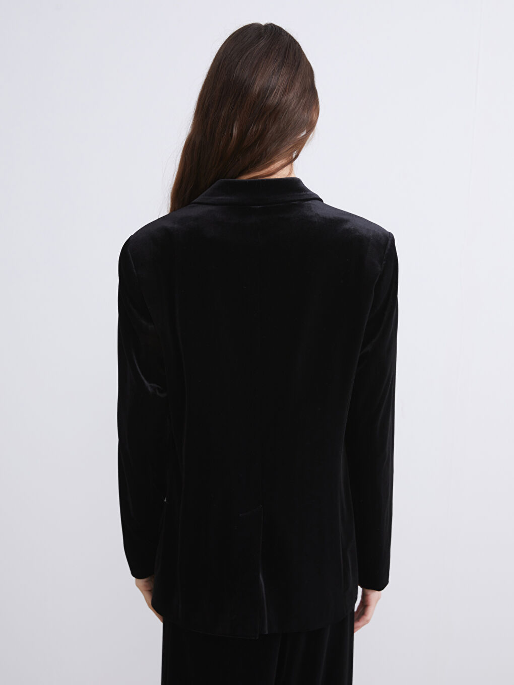 Double Breasted Women's Velvet Blazer Jacket-5