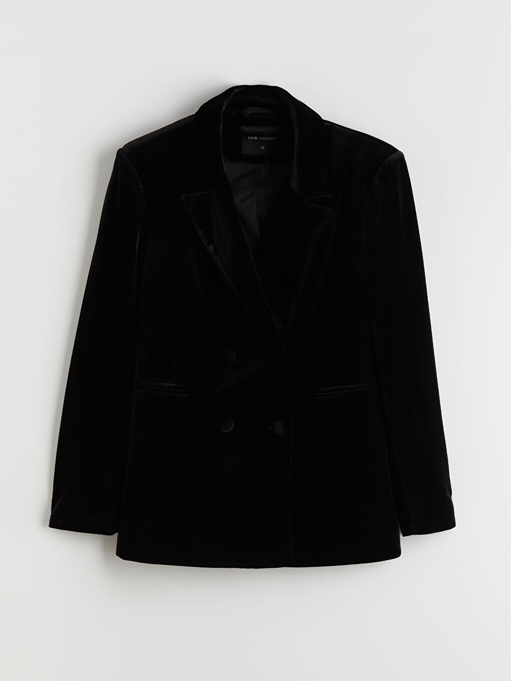 Double Breasted Women's Velvet Blazer Jacket-6