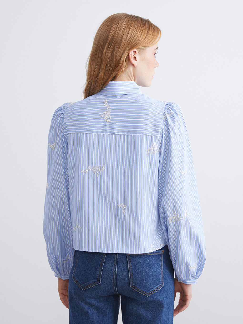 LCW Modest قميص نساء كروب مخطط -W5K376Z8-LEN