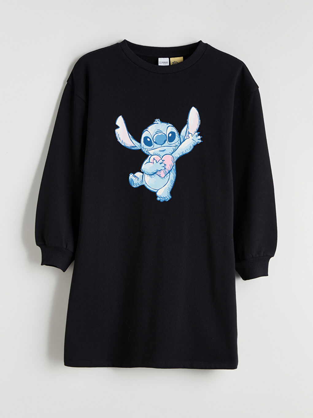 Crew Neck Stitch Printed Girls' Dress