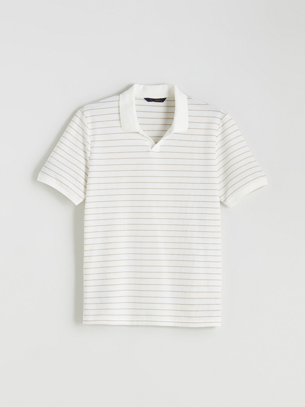 Polo Collar Striped Pique Men's T-Shirt-5