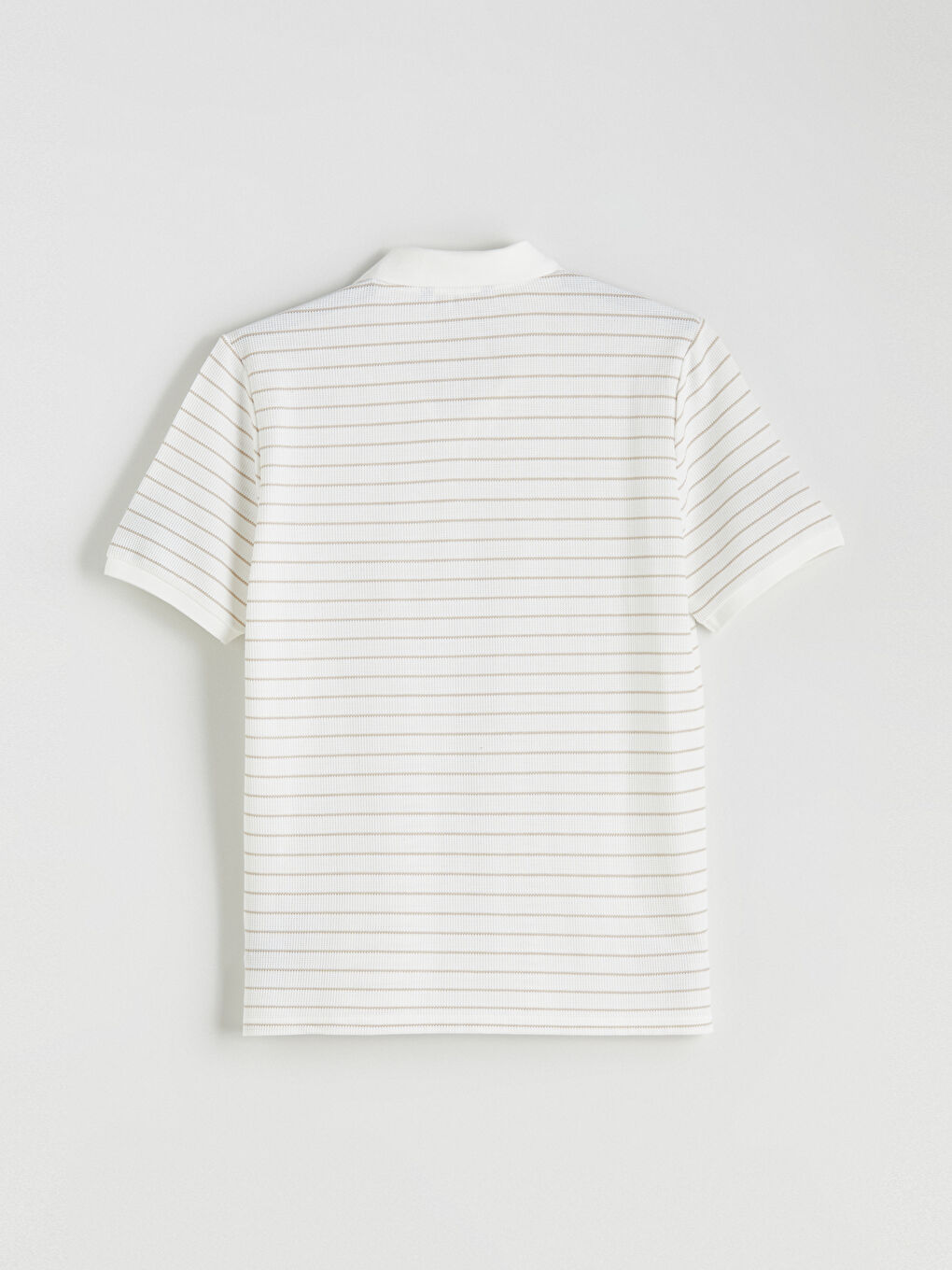 Polo Collar Striped Pique Men's T-Shirt-7