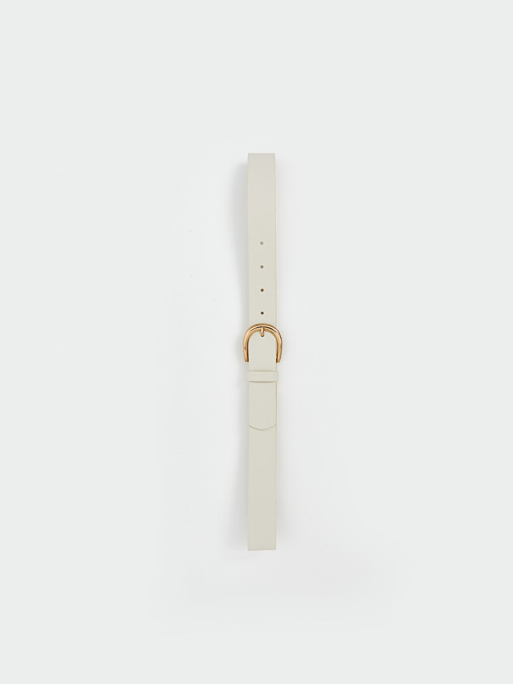 Bej Deri Görünümlü Kadın Kemer-1