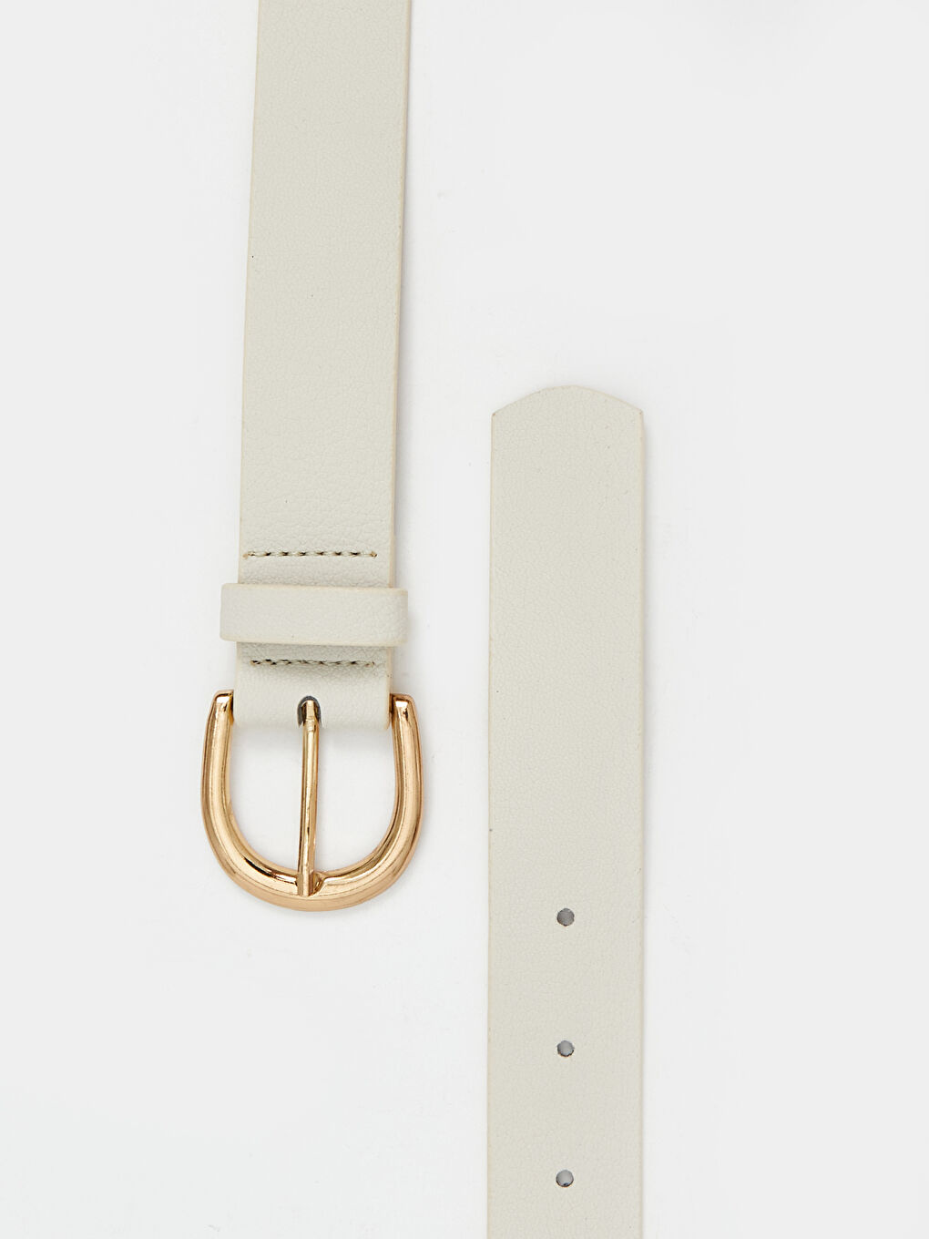 Bej Deri Görünümlü Kadın Kemer-2