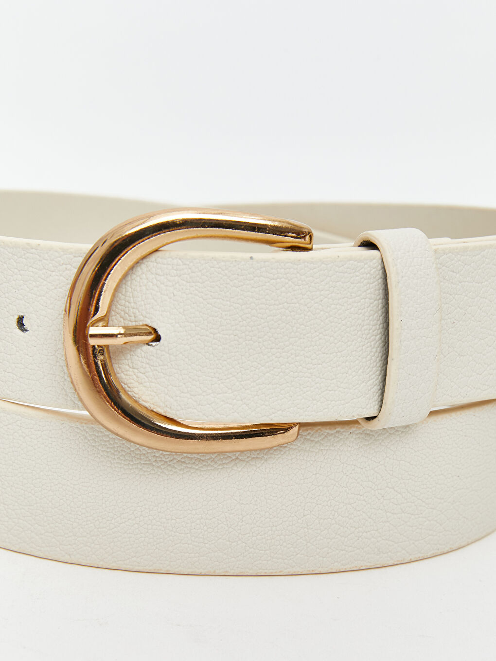 Bej Deri Görünümlü Kadın Kemer-3