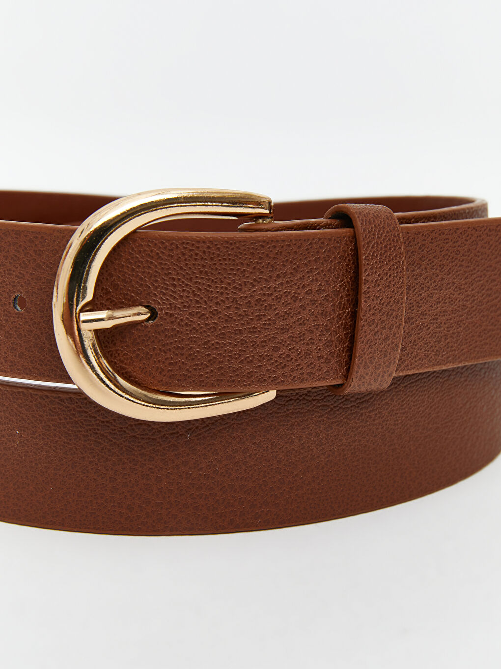 Kahverengi Deri Görünümlü Kadın Kemer-3