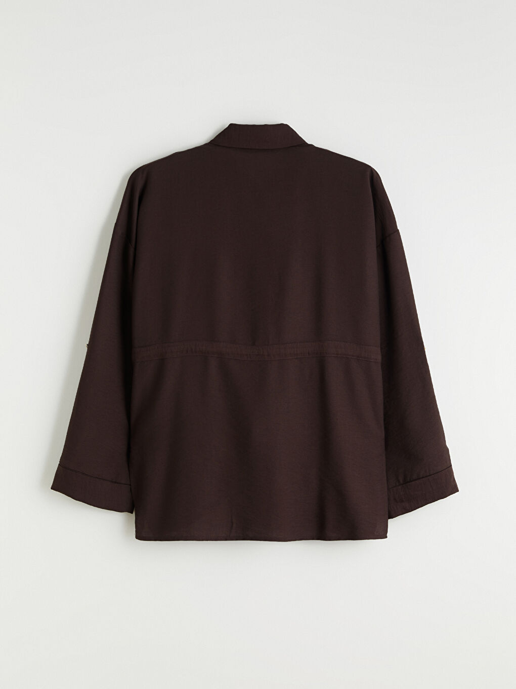 Kahverengi Bağlama Detaylı Kadın Gömlek Tunik-1