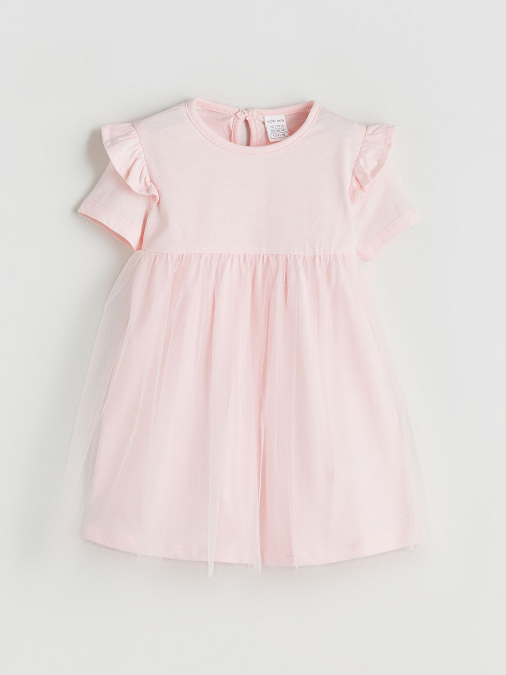 Pembe Bisiklet Yaka Kız Bebek Tütü Elbise
