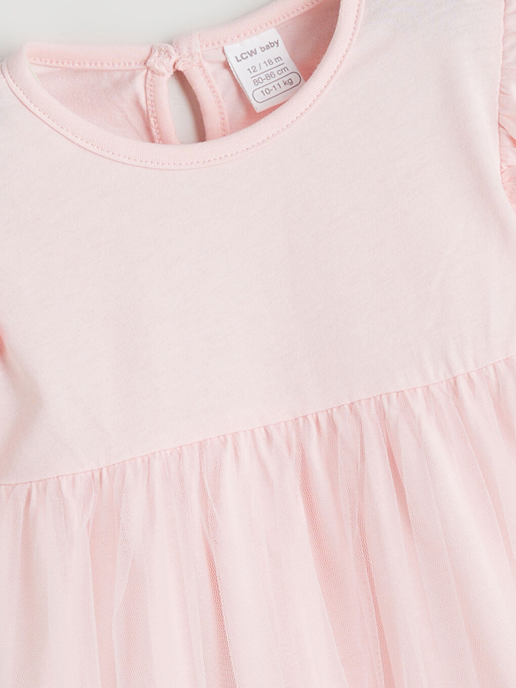 Pembe Bisiklet Yaka Kız Bebek Tütü Elbise-1