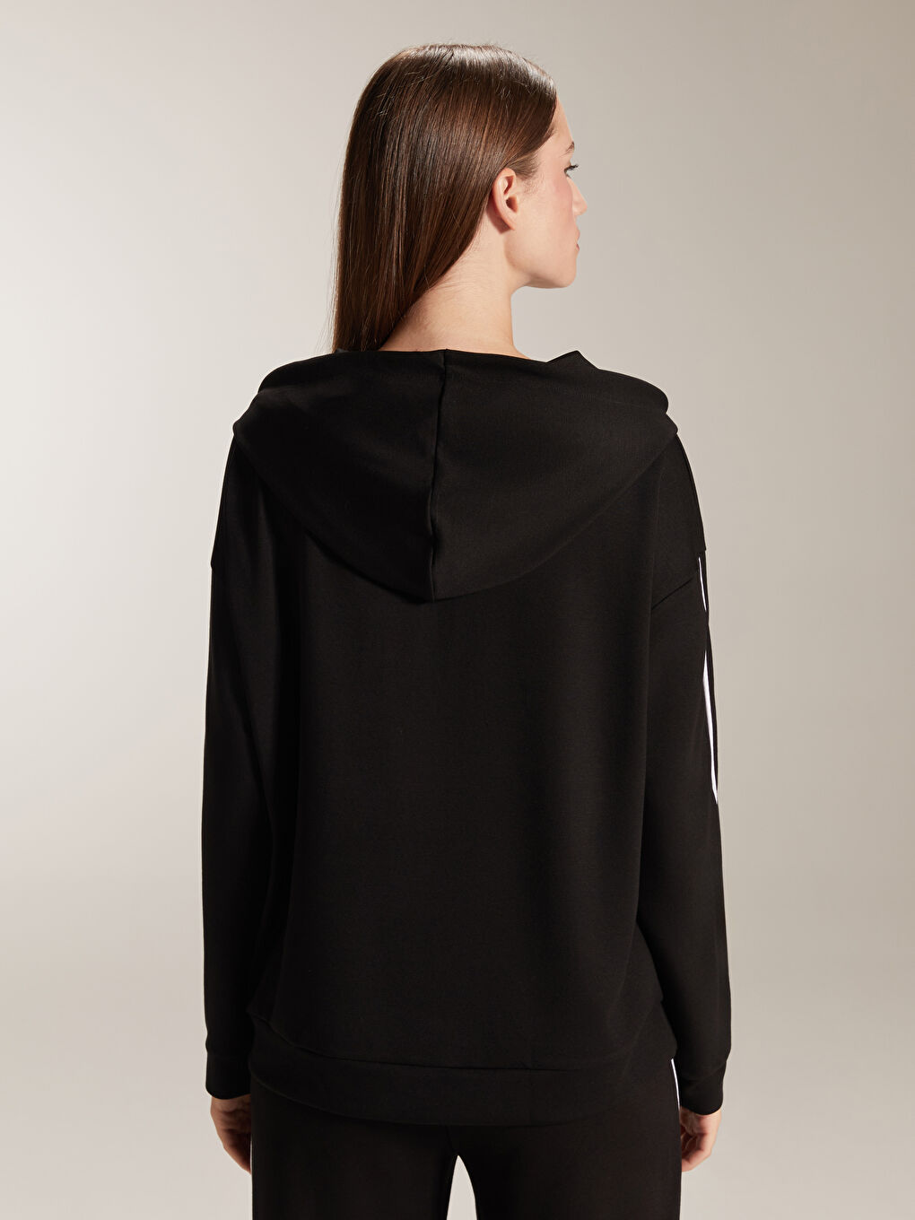 Siyah Oversize Kadın Hoodie-4