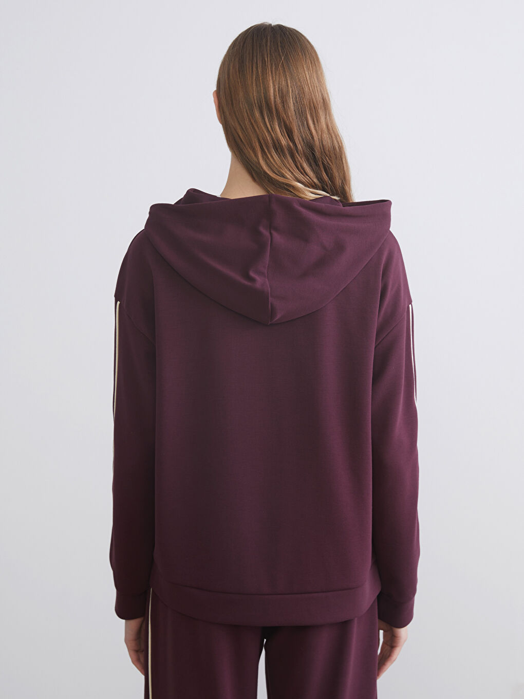 Mürdüm Oversize Kadın Hoodie-2