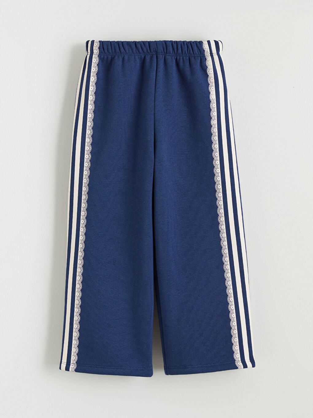 Lacivert Beli Lastikli Çizgili Kız Çocuk Eşofman Alt