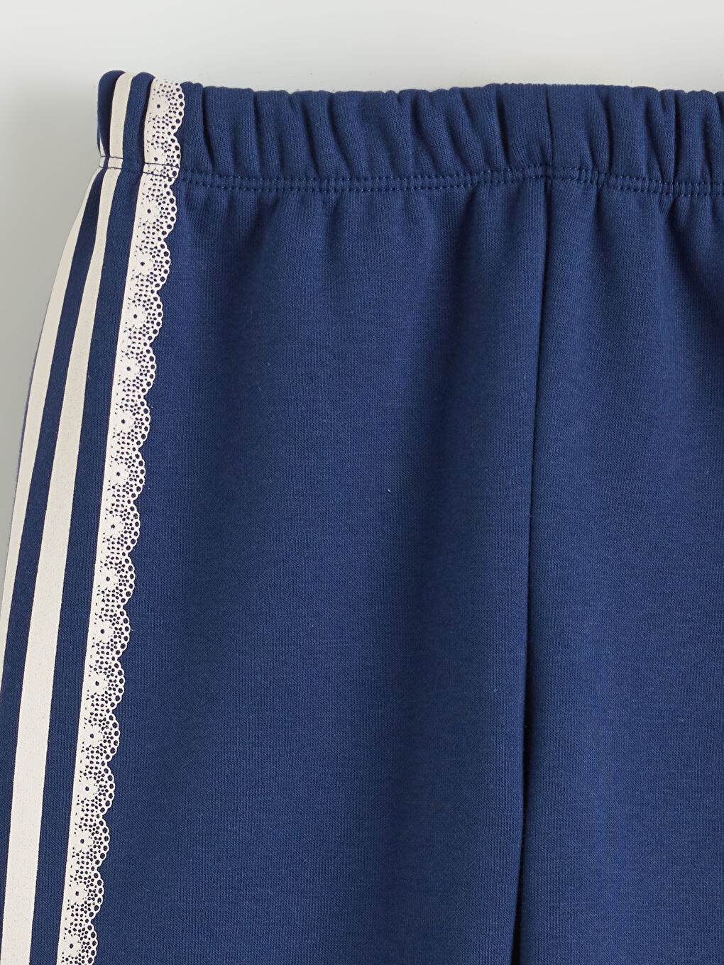 Lacivert Beli Lastikli Çizgili Kız Çocuk Eşofman Alt-2