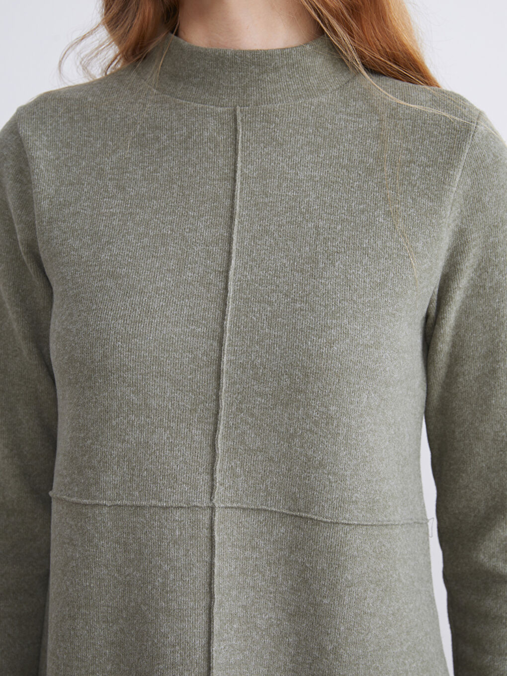 Yeşil Yarım Balıkçı Yaka Mini Elbise-2