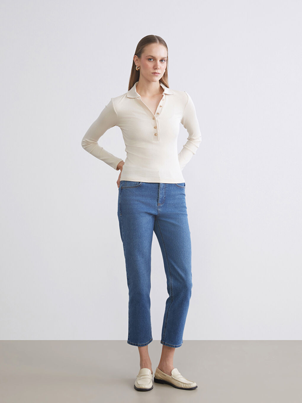 Polo Neck Modal Blend Women's T-Shirt-1