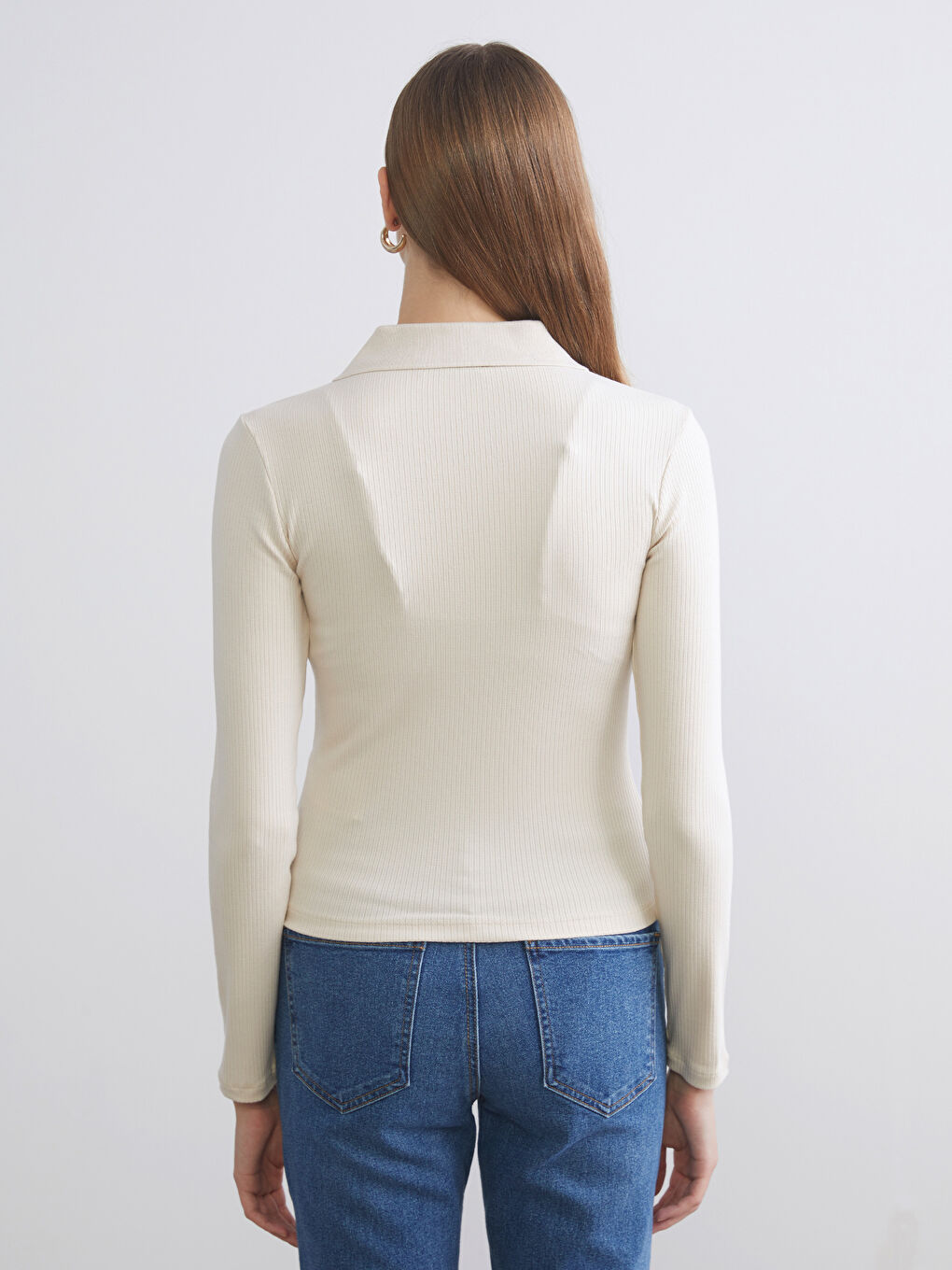Polo Neck Modal Blend Women's T-Shirt-3