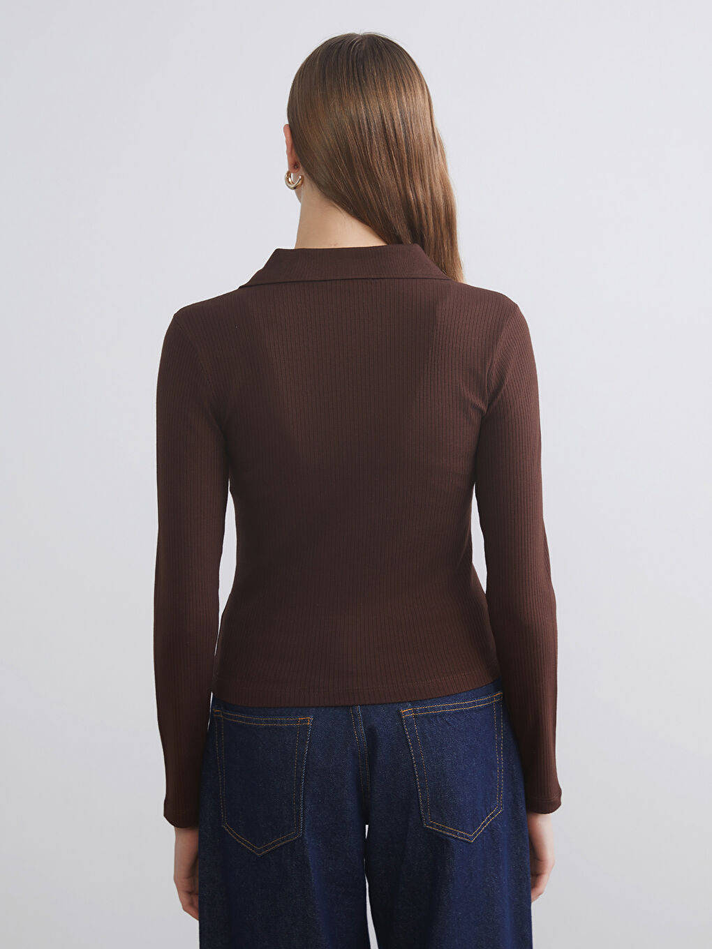 Polo Neck Modal Blend Women's T-Shirt-3
