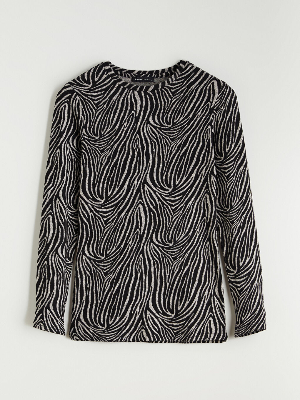 bluza s motivom s okruglim izrezom -6