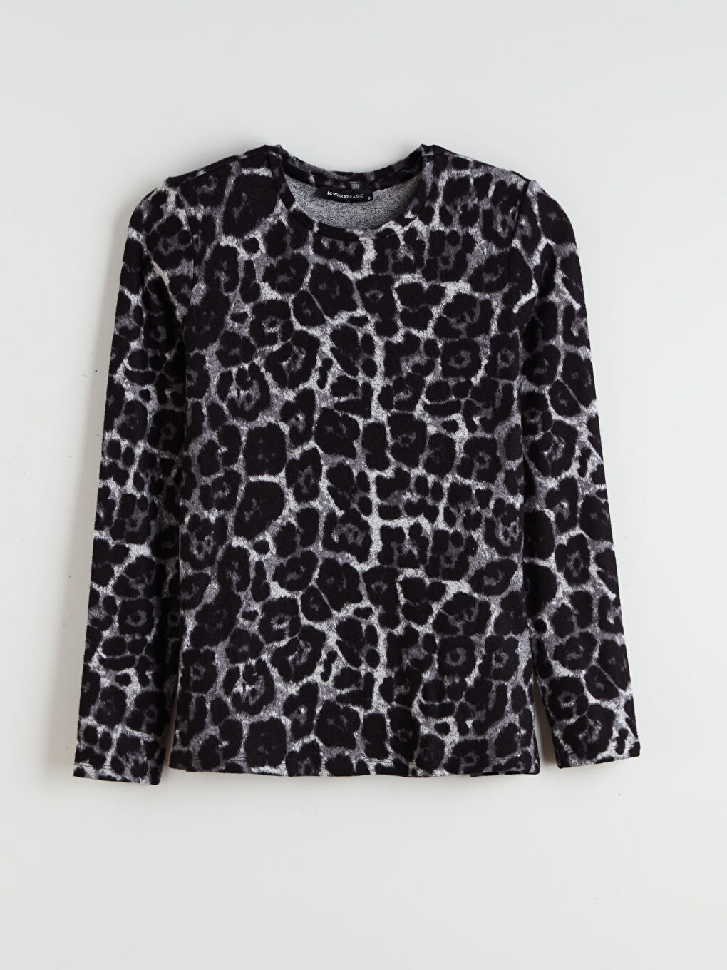 bluza s motivom s okruglim izrezom -4