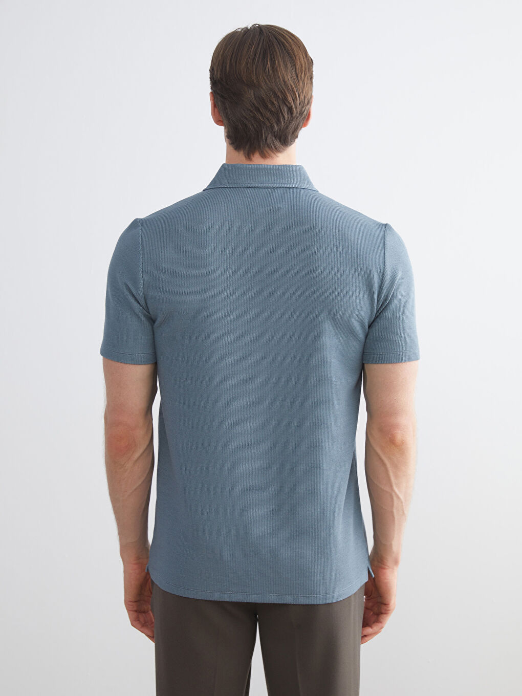 Mavi Polo Yaka Erkek Tişört-8