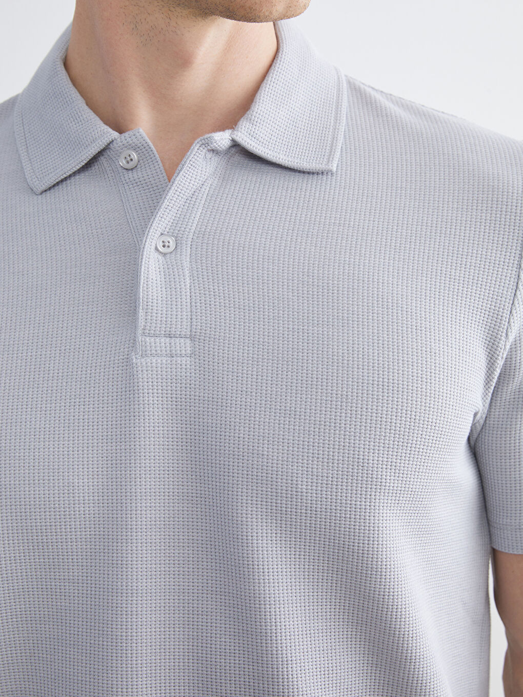 Gri Polo Yaka Erkek Tişört-2