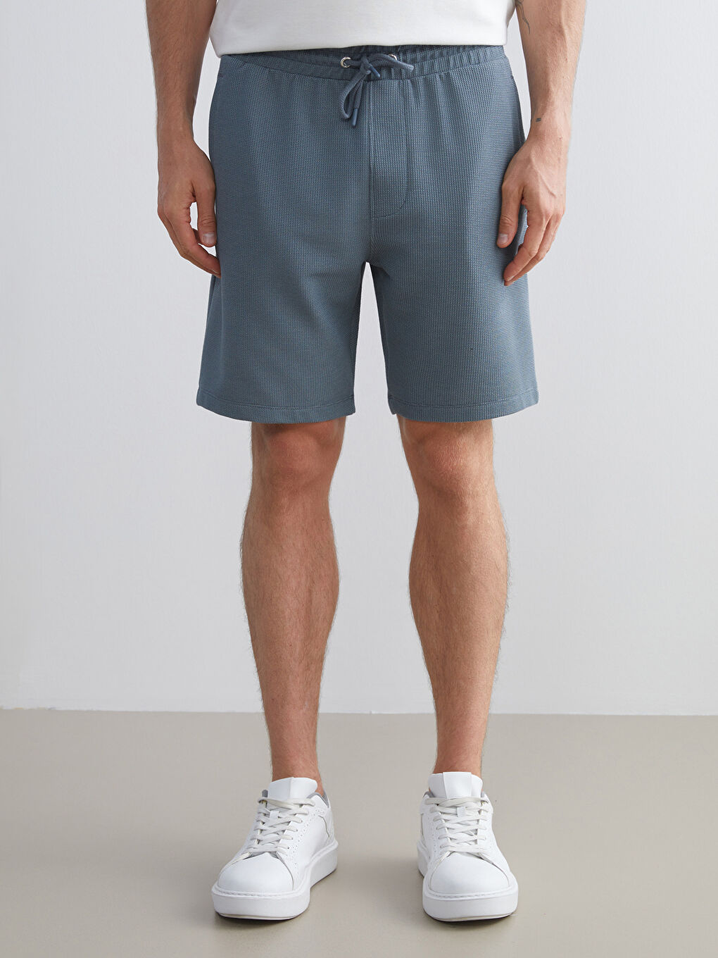 Mavi Standart Kalıp Erkek Şort-3