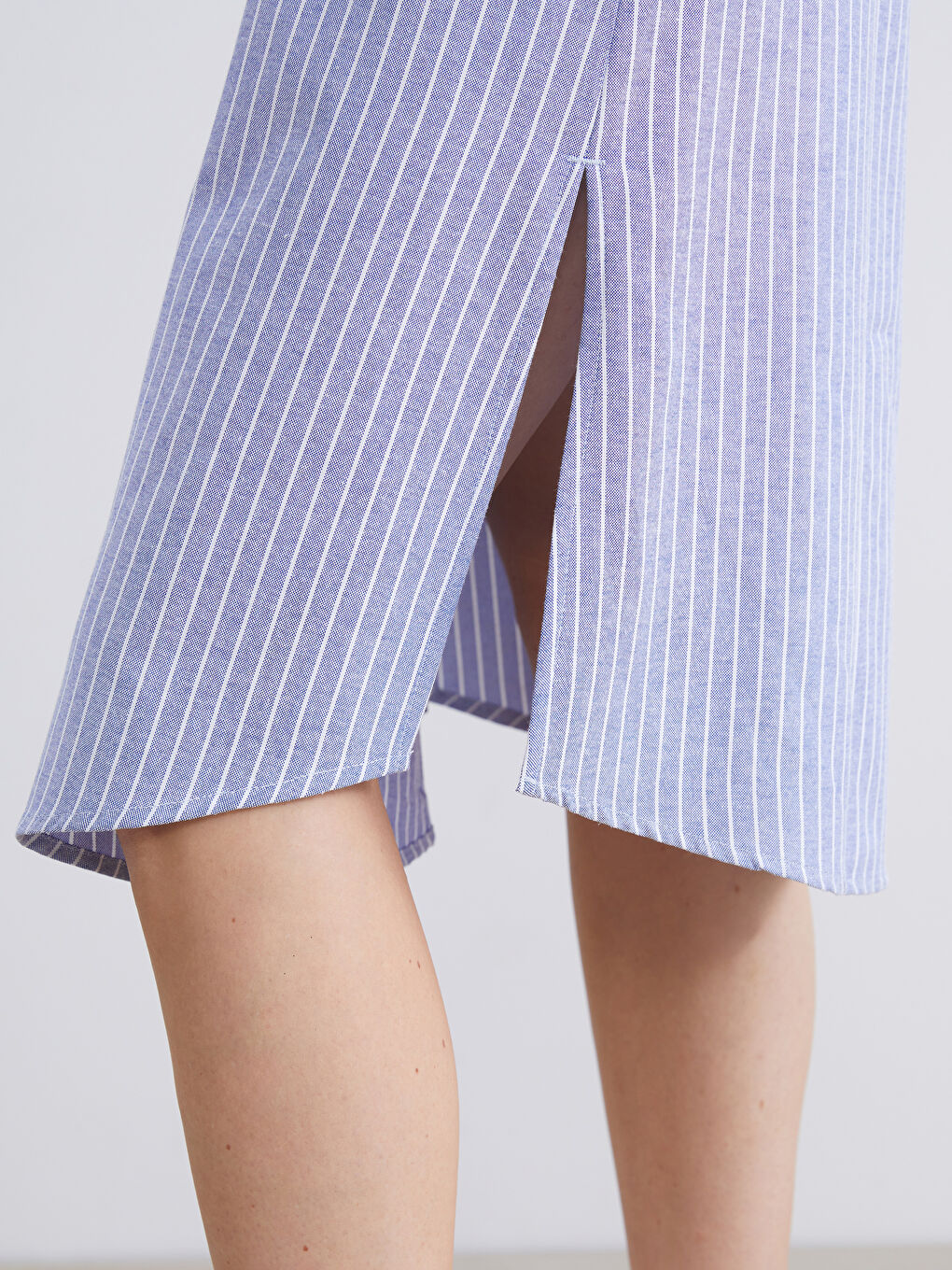 LCW Comfort Woman BLUE Shirt Dress -W5K448Z8-LEN
