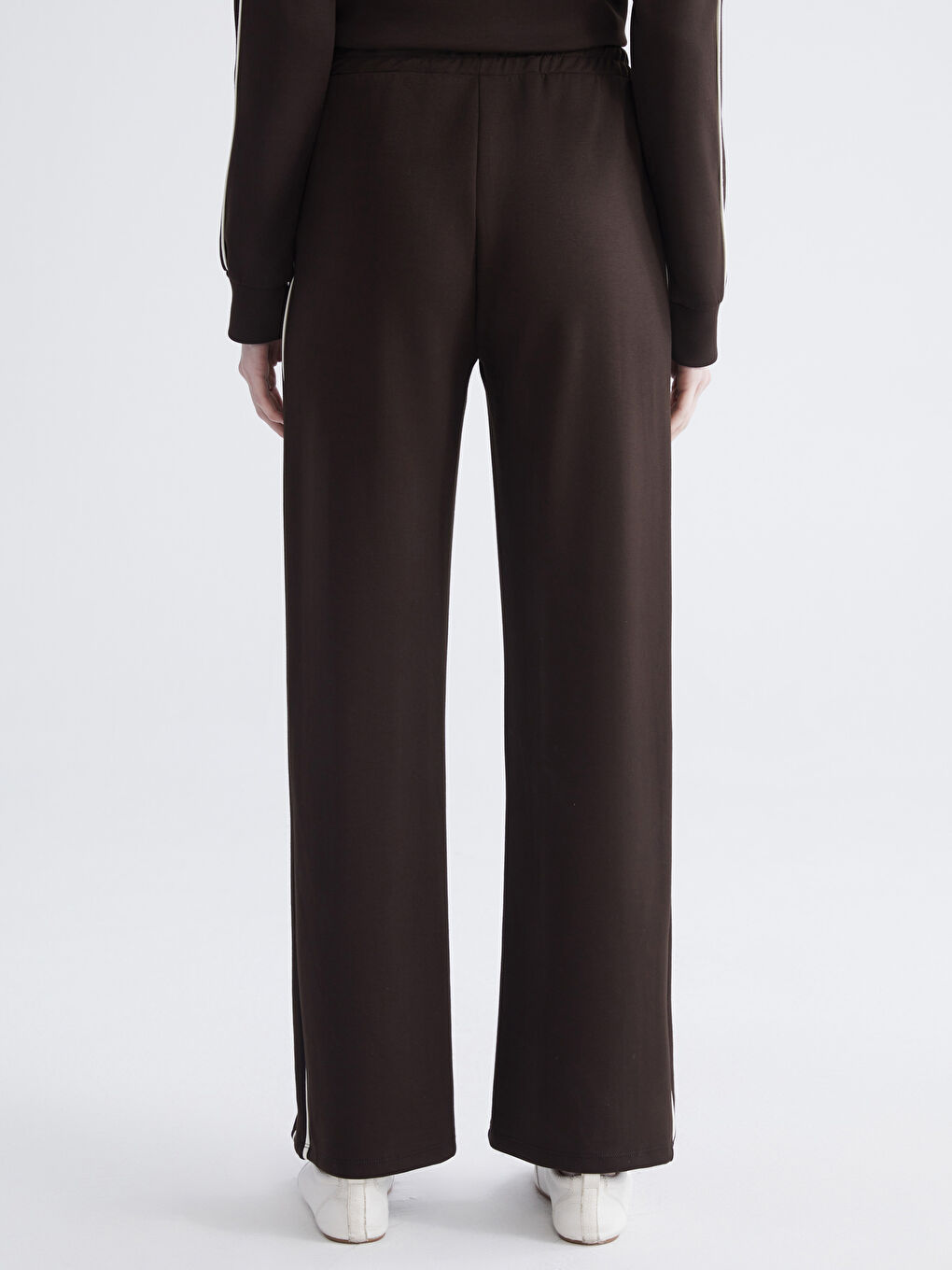 Kahverengi Beli Lastikli Kadın Eşofman Altı-3