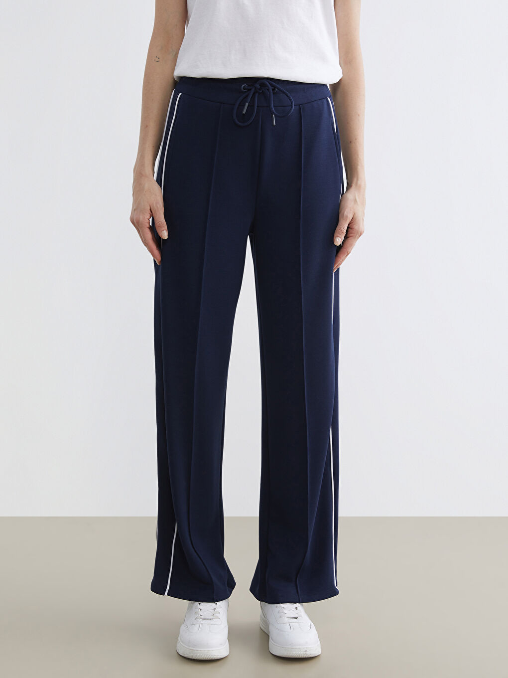 Lacivert Beli Lastikli Kadın Eşofman Altı-2