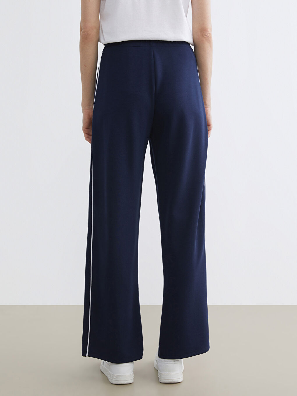 Lacivert Beli Lastikli Kadın Eşofman Altı-6