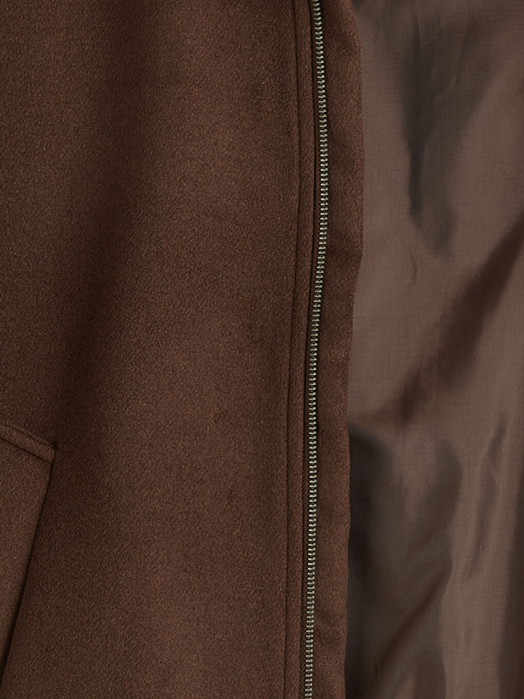 Kahverengi Standart Kalıp Gömlek Yaka Erkek Kaşe Mont-8