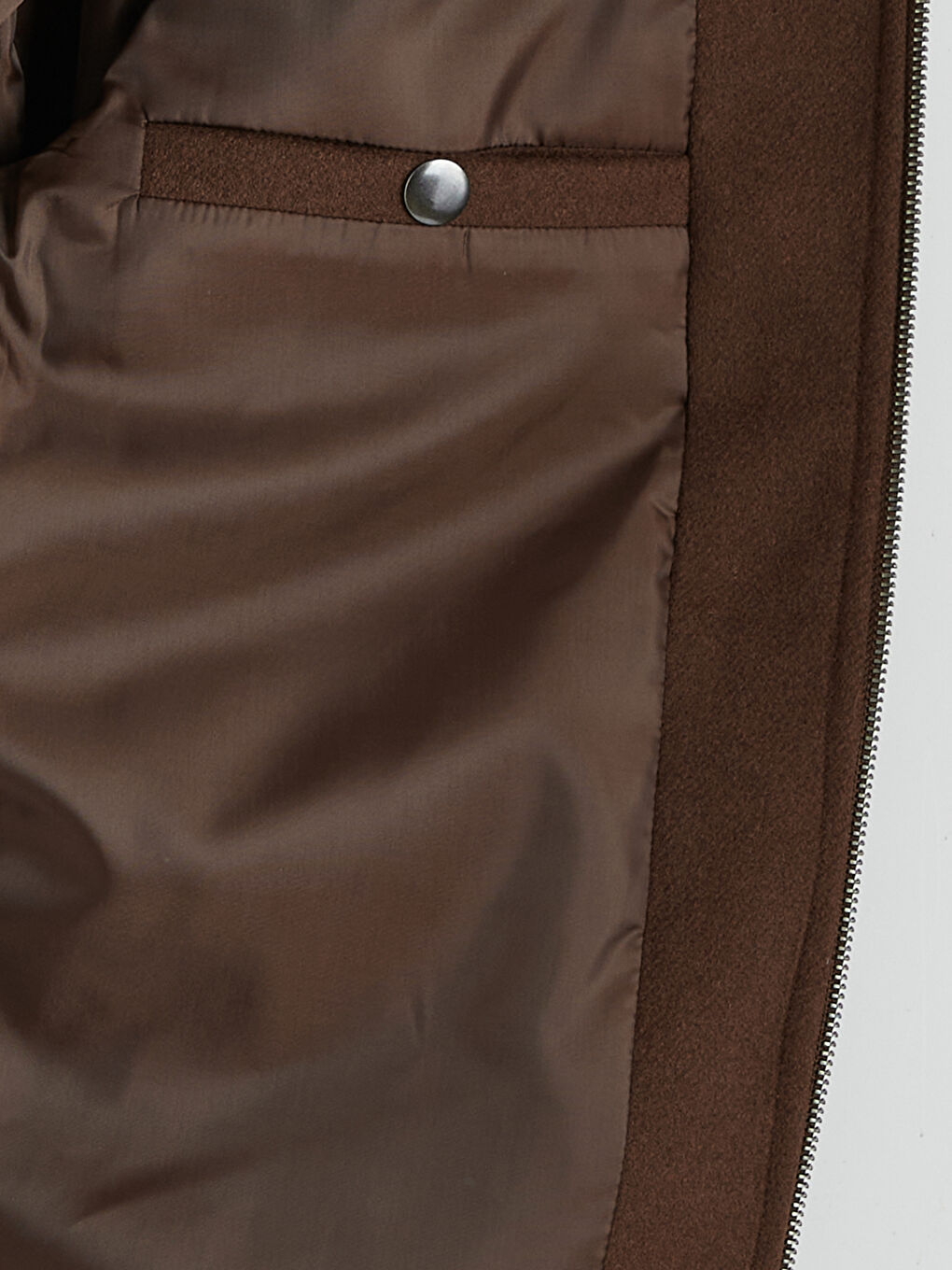 Kahverengi Standart Kalıp Gömlek Yaka Erkek Kaşe Mont-9