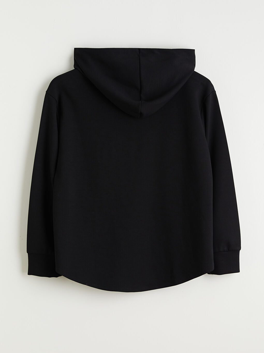 Siyah Kapüşonlu Oversize Kadın Fermuarlı Sweatshirt-11